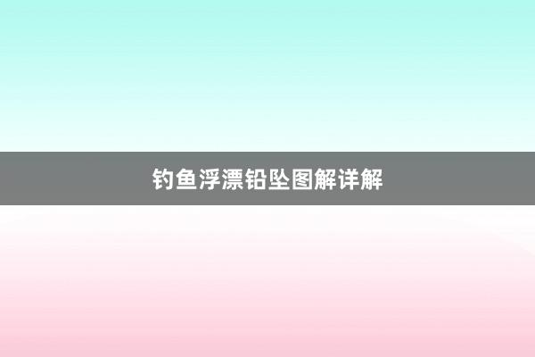 钓鱼浮漂铅坠图解详解